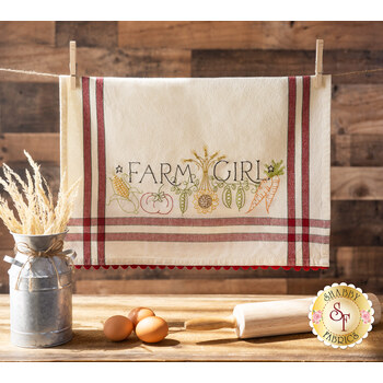  Farm Girl Embroidery Dishtowel Kit - Bareroots, Image