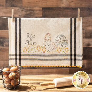  Rise & Shine Embroidery Dishtowel Kit - Bareroots, Image