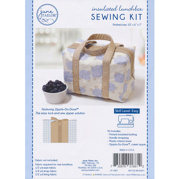 Insulated Lunchbox Sewing Kit - Camel Zipper - June Tailor, Image