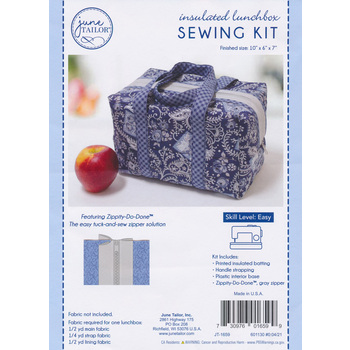 Insulated Lunchbox Sewing Kit - Gray Zipper - June Tailor, Image