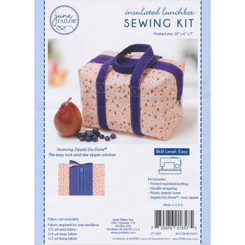 Insulated Lunchbox Sewing Kit - Navy Zipper - June Tailor, Image