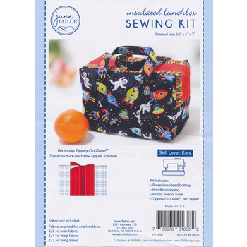 Insulated Lunchbox Sewing Kit - Red Zipper - June Tailor, Image