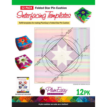 Folded Star Pin Cushion Interfacing Template - 12pk, Image