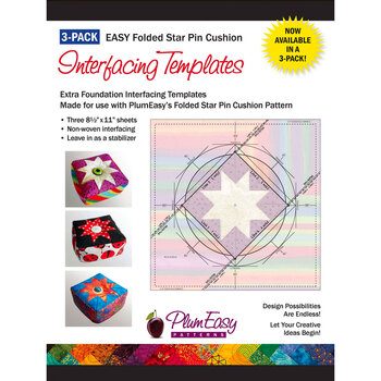 Folded Star Pin Cushion Interfacing Template - 3pk