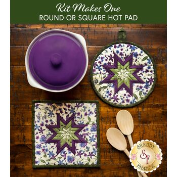  Folded Star Hot Pad Kit - Violet Hill - Round OR Square - Cream, Image