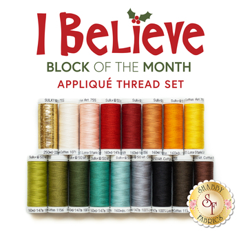 I Believe Quilt BOM - 17pc Appliqué Thread Set, Image