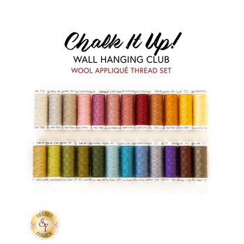 Chalk It Up Wall Hanging Club - Wool - 24pc Appliqué Thread Set