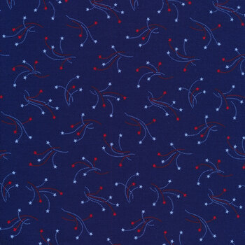 Star Spangled A-9940-B Star Bursts Blue by Andover Fabrics REM, Image