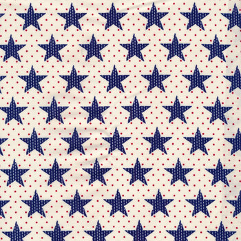 Star Spangled A-9944-L Stitched Stars White by Andover Fabrics REM, Image