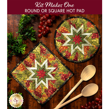  Folded Star Hot Pad Kit - Bounty of the Season - Round OR Square - Grapes, Image