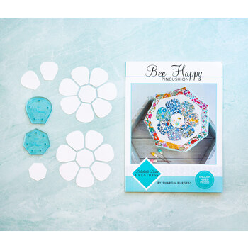 Bee Happy Pincushion Pattern - Includes Papers + 2 Acrylic Templates, Image