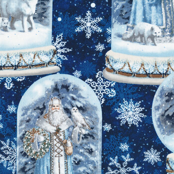 Father Christmas 24691-48 Navy by Northcott Fabrics, Image