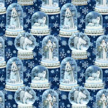 Father Christmas 24691-48 Navy by Northcott Fabrics, Image