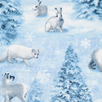Father Christmas 24692-44 Blue by Northcott Fabrics, Image