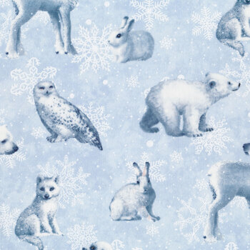 Father Christmas 24694-42 Light Blue by Northcott Fabrics, Image