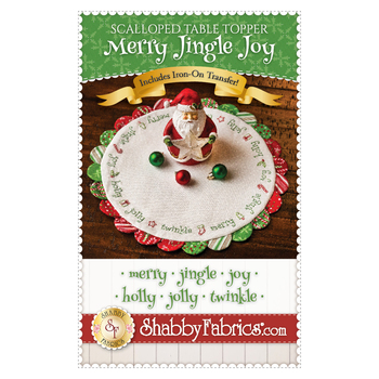 Scalloped Table Topper - Merry Jingle Joy - Pattern & Iron On Transfer, Image