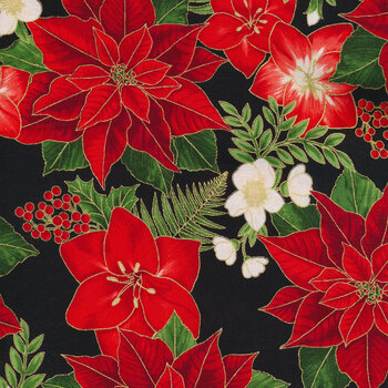 Holiday Flourish 15 20781-2 Black by Robert Kaufman Fabrics, Image