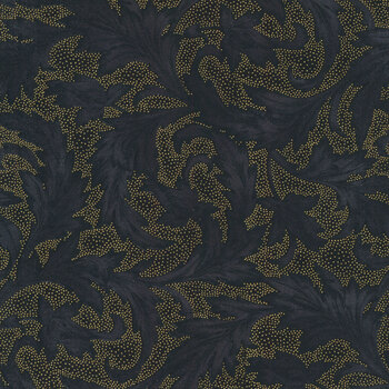 Holiday Wishes 7768-4G Black Gold by Hoffman Fabrics, Image