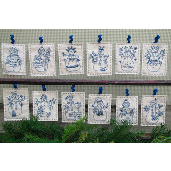 Snowmen by the Dozen - Hand Embroidery Pattern, Image