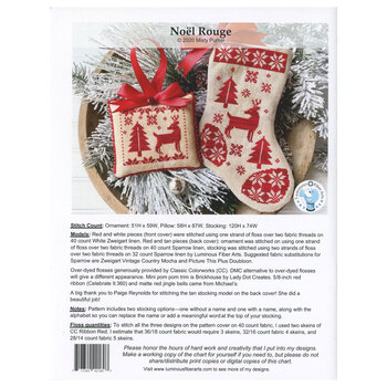 Noel Rouge Cross Stitch Pattern, Image