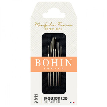 Bohin Round Needles - Size 22, 24, 26 - 6ct, Image