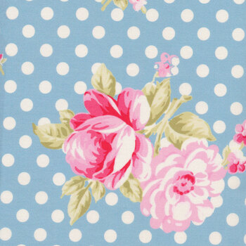 Posie TW07-Blue by Tanya Whelan Fabrics, Image