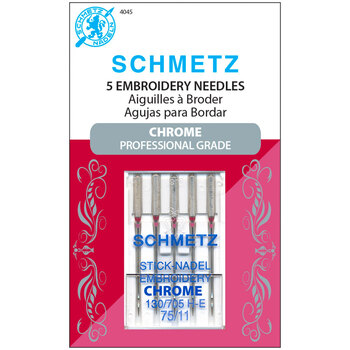 Schmetz Chrome Embroidery Needles - Size 75/11 - 5ct, Image