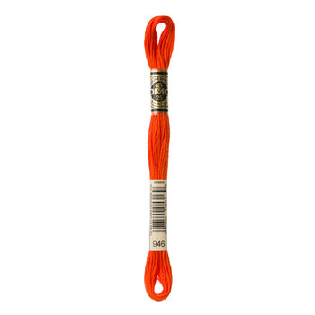 DMC 946 Medium Burnt Orange - 6 Strand Embroidery Floss, Image