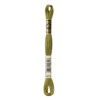 DMC 3012 Medium Khaki Green - 6 Strand Embroidery Floss, Image