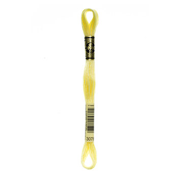 DMC 3078 Very Light Golden Yellow - 6 Strand Embroidery Floss, Image