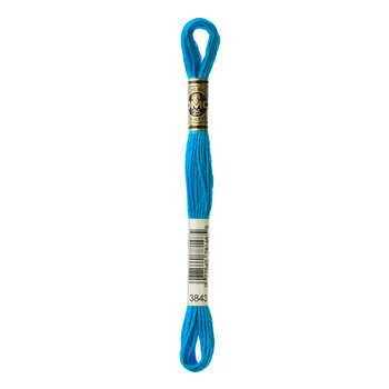 DMC 3843 Electric Blue - 6 Strand Embroidery Floss, Image