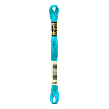 DMC 3845 Medium Bright Turquoise - 6 Strand Embroidery Floss, Image