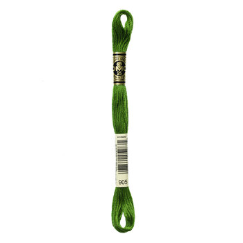 DMC 905 Dark Parrot Green - 6 Strand Embroidery Floss, Image