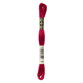 DMC 498 Dark Christmas Red - 6 Strand Embroidery Floss, Image