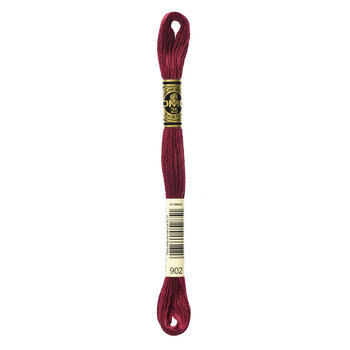 DMC 902 Very Dark Garnet - 6 Strand Embroidery Floss, Image