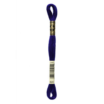 DMC 820 Very Dark Royal Blue - 6 Strand Embroidery Floss, Image