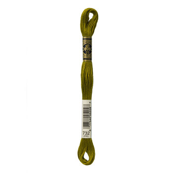 DMC 732 Olive Green - 6 Strand Embroidery Floss, Image