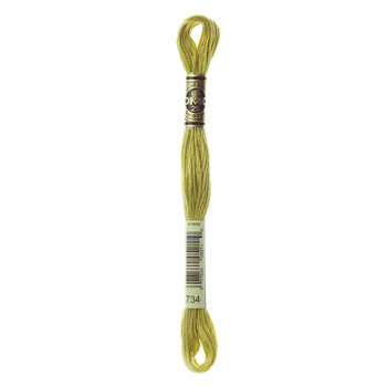 DMC 734 Light Olive Green - 6 Strand Embroidery Floss, Image