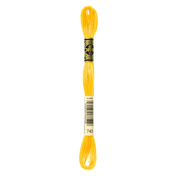 DMC 743 Medium Yellow - 6 Strand Embroidery Floss