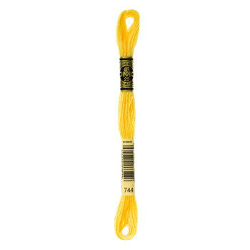 DMC 744 Pale Yellow - 6 Strand Embroidery Floss, Image