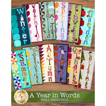 A Year in Words Wall Hangings - Set of 12 Patterns, Image