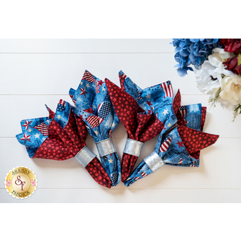  Cloth Napkins Kit - Stars & Stripes - Makes 4