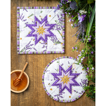 SAMPLE - Folded Star Hot Pads - Lavender Market , Image