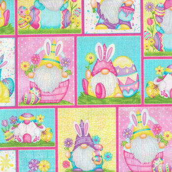 Hoppy Easter Gnomies 562-21 Multi by Shelly Comiskey for Henry Glass Fabrics REM, Image