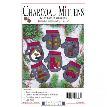  Charcoal Mittens Ornament Kit - Makes 6, Image