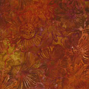 Sunrise Blossoms Artisan Batiks 21629-16 Brown by Robert Kaufman Fabrics REM, Image