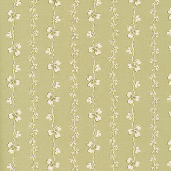 Lucky Charms A-411-LG Light Green Clover Stripe by Andover Fabrics, Image