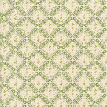 Lucky Charms A-412-L White Clover Plaid Stripe by Andover Fabrics, Image