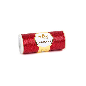 DMC Diamant Metallic Needlework Thread - Red #380-D321