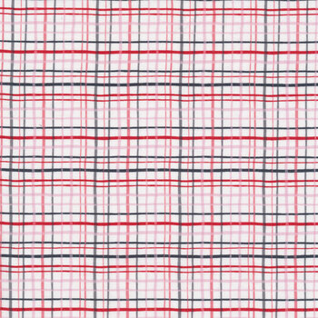 Happy Hearts 13807-139 Plaid White by Nancy McKenzie for Wilmington Prints REM, Image